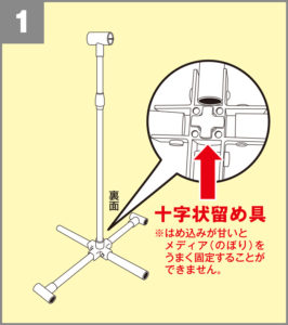 A型のぼりスタンド組み立て方1